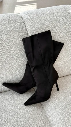 Nour Boots - Black Suede