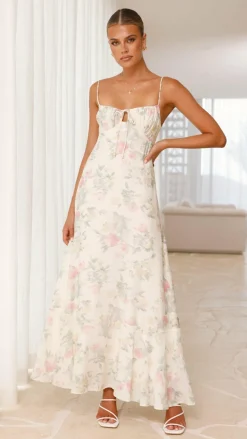 Nova Maxi Dress - White Floral