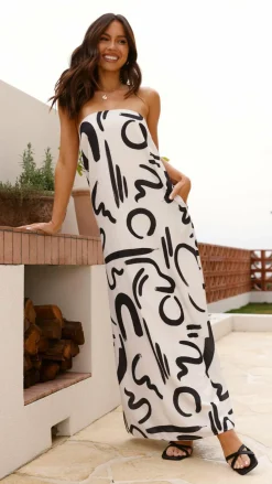 Oasis Strapless Maxi Dress - Sand/Black York