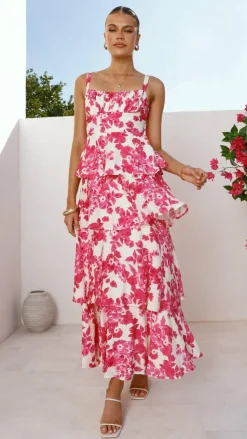 Odilia Maxi Dress - Pink/White Floral