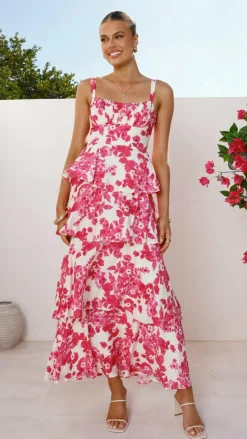 Odilia Maxi Dress - Pink/White Floral