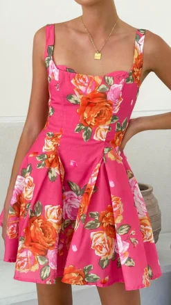 Oksana Mini Dress - Pink Floral