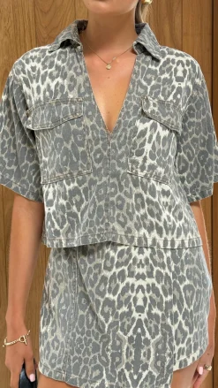 Olivia Top and Skort Set - Leopard Print