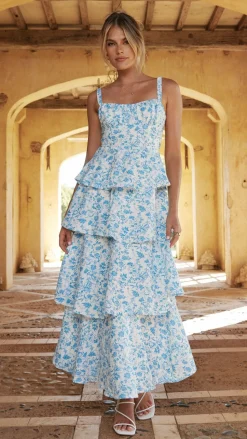 Page Maxi Dress - Blue Floral