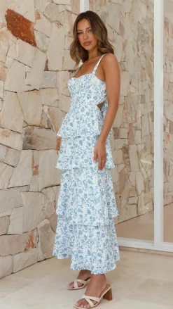 Page Maxi Dress - Blue Floral