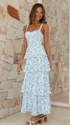 Page Maxi Dress - Blue Floral