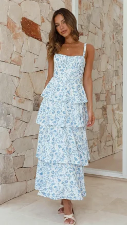Page Maxi Dress - Blue Floral