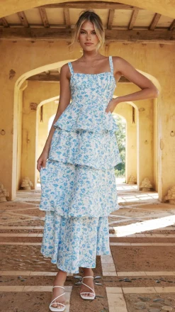 Page Maxi Dress - Blue Floral