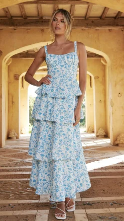 Page Maxi Dress - Blue Floral