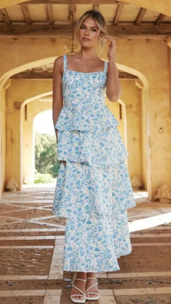 Page Maxi Dress - Blue Floral