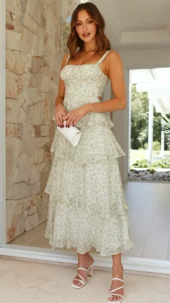 Page Maxi Dress - Green Floral