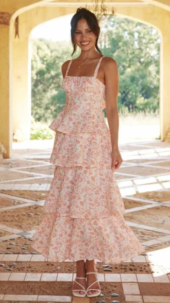 Page Maxi Dress - Peach Floral