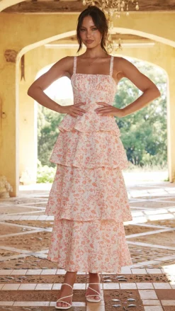Page Maxi Dress - Peach Floral