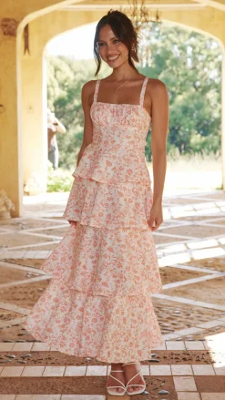 Page Maxi Dress - Peach Floral