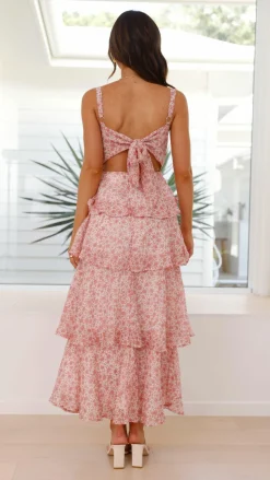 Page Maxi Dress - Pink / White Floral