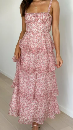 Page Maxi Dress - Pink / White Floral