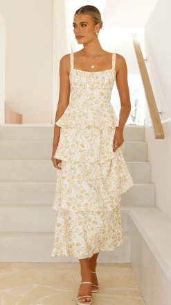 Page Maxi Dress - Yellow Floral