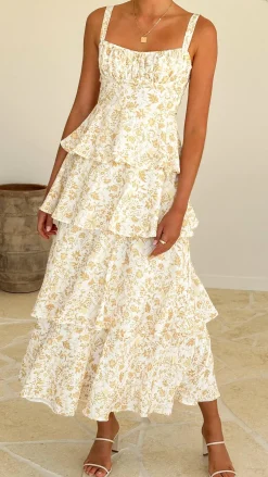 Page Maxi Dress - Yellow Floral