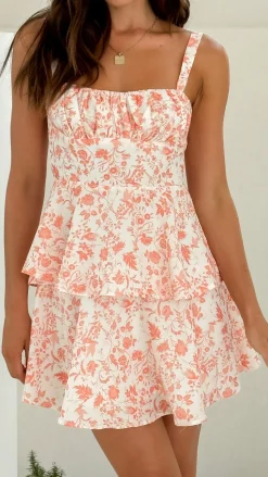 Page Mini Dress - Peach Floral