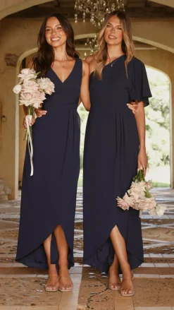 Pamela V Neck Maxi Dress - Navy