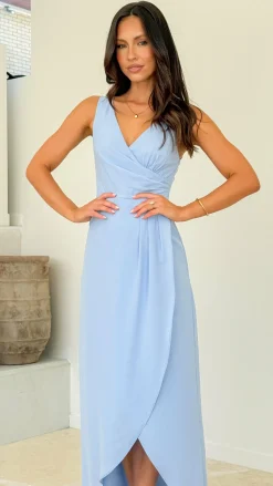 Pamela V Neck Maxi Dress - Blue