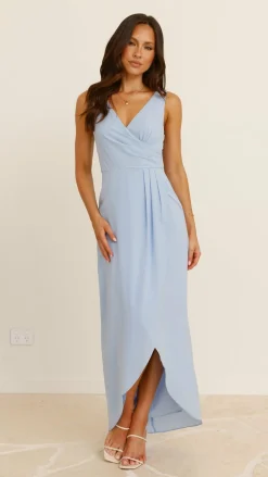 Pamela V Neck Maxi Dress - Blue