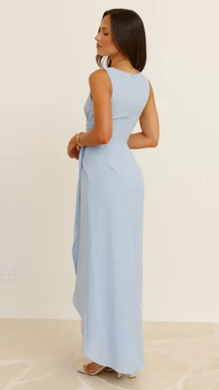 Pamela V Neck Maxi Dress - Blue