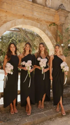 Pamela V Neck Maxi Dress - Black