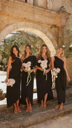 Pamela V Neck Maxi Dress - Black