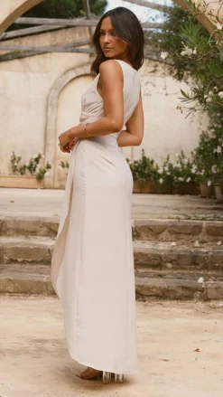 Pamela V Neck Maxi Dress - Ivory