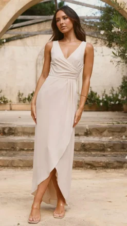 Pamela V Neck Maxi Dress - Ivory