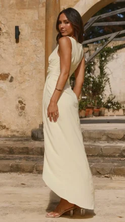 Pamela V Neck Maxi Dress - Yellow