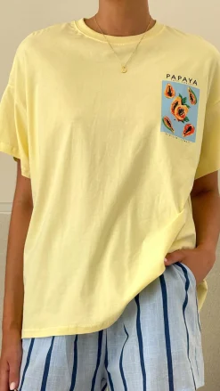 Papaya Top and Shorts Set - Yellow/Blue