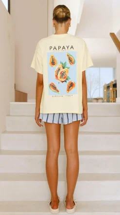 Papaya Top and Shorts Set - Yellow/Blue