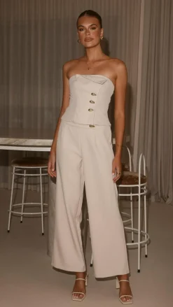 Payton Strapless Top - Beige