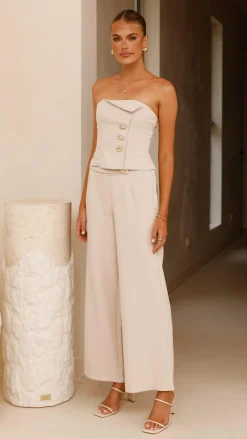 Payton Strapless Top - Beige