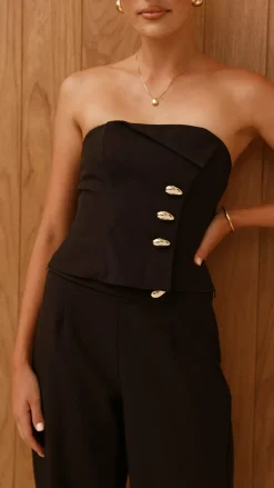 Payton Strapless Top - Black