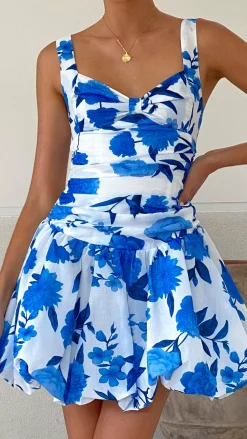 Pixie Mini Dress - Blue Floral