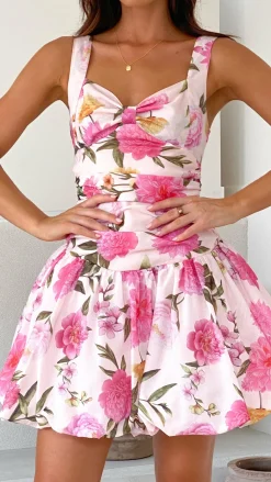 Pixie Mini Dress - Pink Floral
