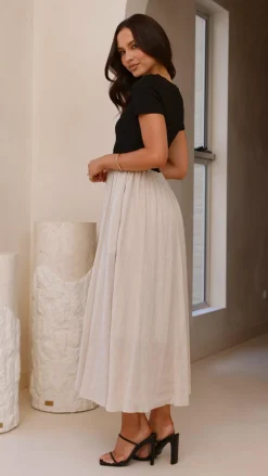 Portia Maxi Dress - Black / Cream