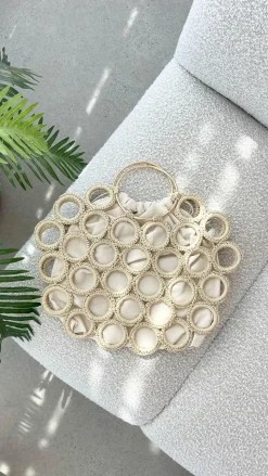 Posie Crochet Rings Bag - Natural