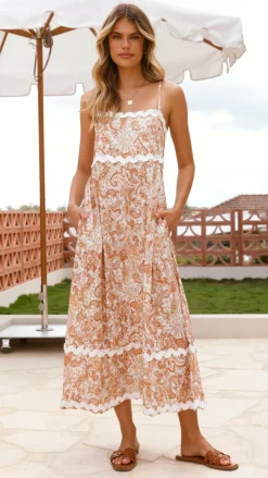 Prague Maxi Dress - Natural Paisley