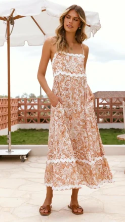 Prague Maxi Dress - Natural Paisley