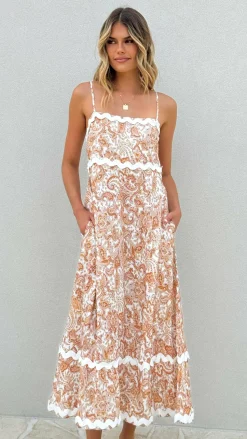 Prague Maxi Dress - Natural Paisley