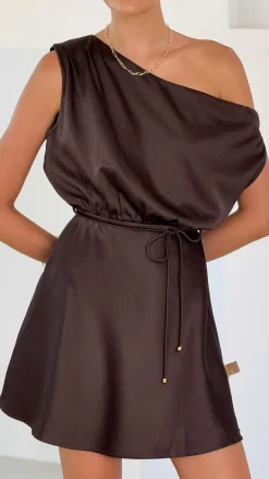 Prudence Mini Dress - Brown