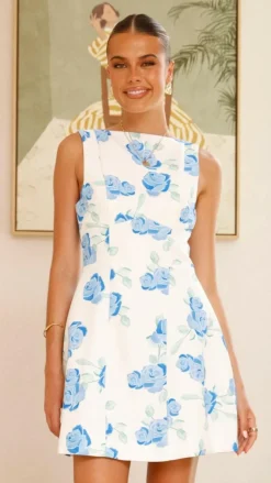 Rafiki Mini Dress - Baby Blue Floral