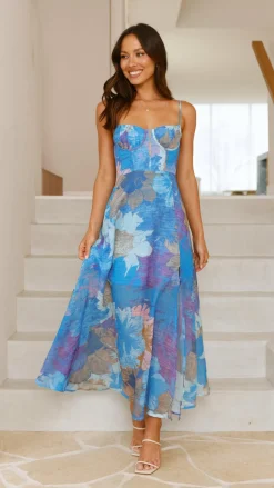 Rahima Maxi Dress - Blue Floral