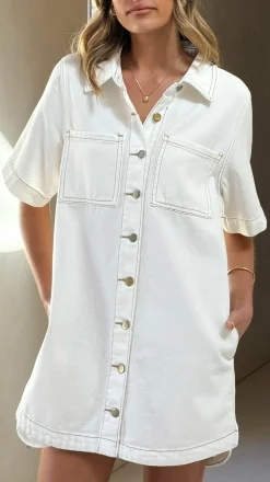 Rayna Denim Mini Dress - White