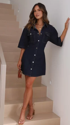 Raz Mini Dress - Dark Denim