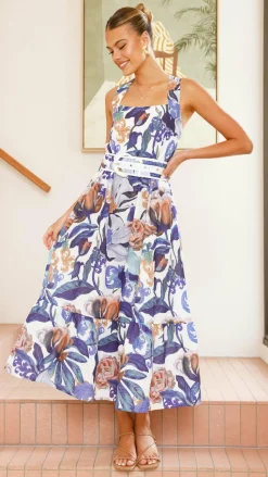 Reba Maxi Dress - Donatella Azure